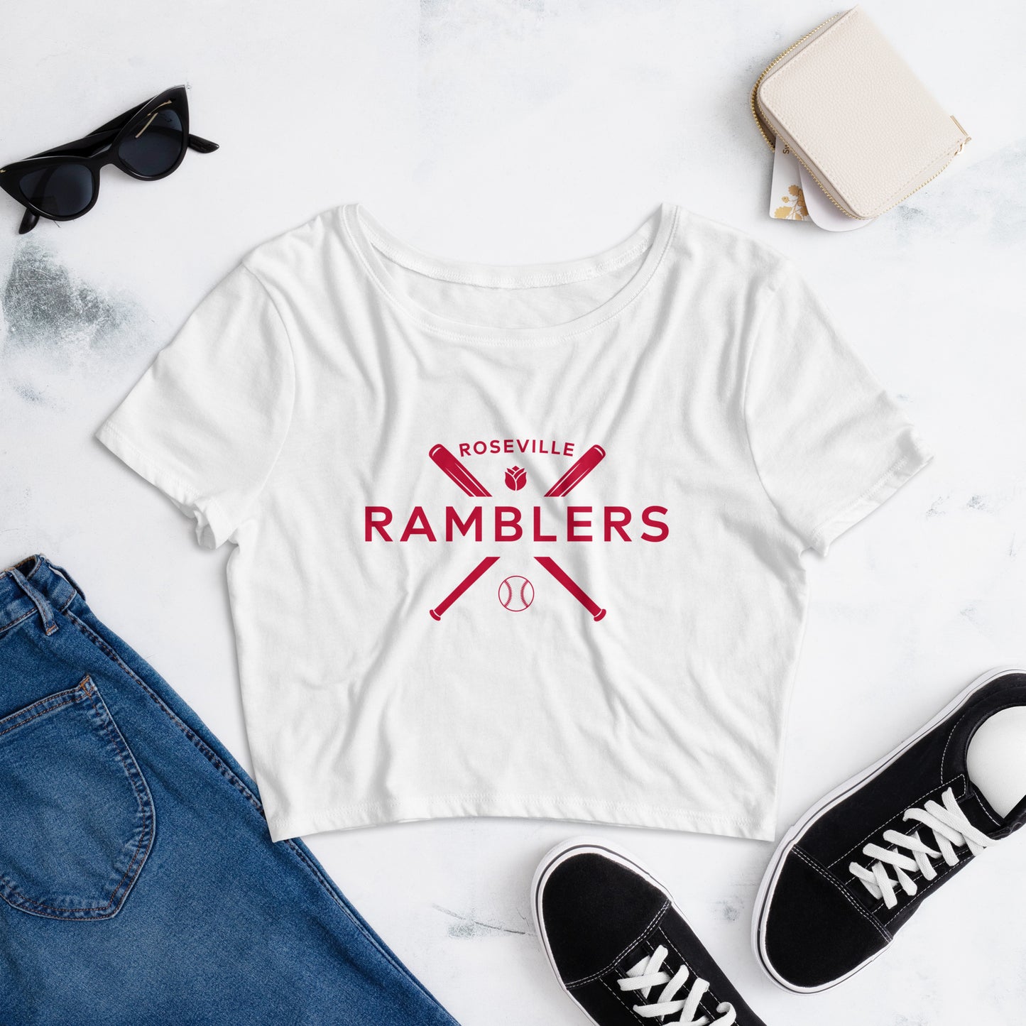 Front only Ramblers Women’s Babydoll Crop Tee